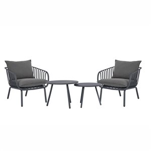 Mobilier de jardin Vista 4 morceaux collection Balcony de Patio Flare gris en plastique recyclé GRS