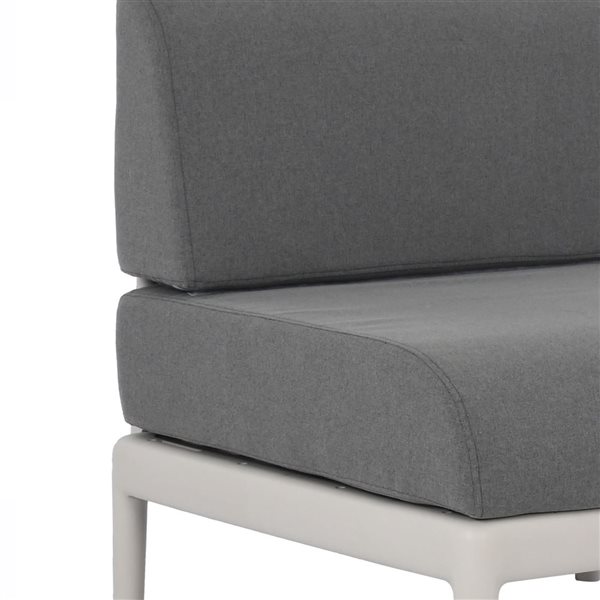 Patioflare Beautiful World Collection Grey Recycled Plastic Leaf Modular Armless Chair