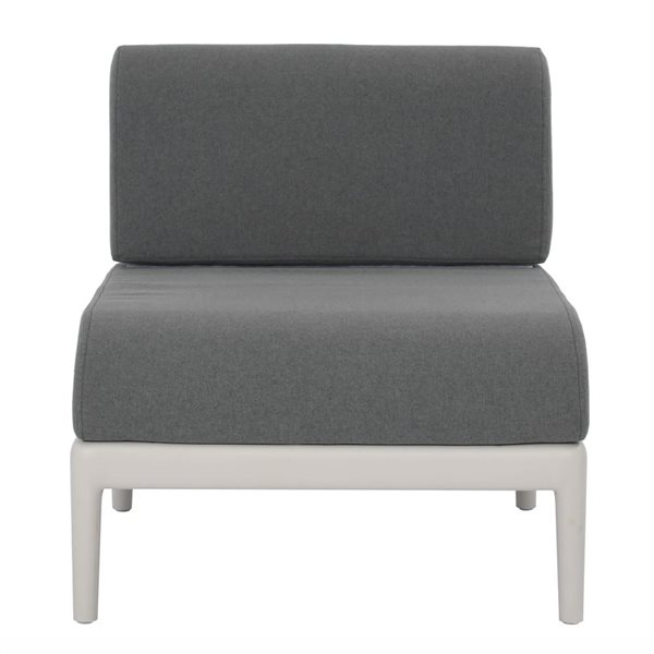 Chaise modulaire collection Beautiful World de Patioflare gris motif à feuille en plastique recyclé