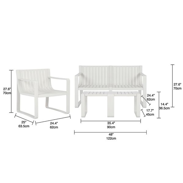 Patioflare Beautiful World Collection Pioneer Beige Recycled Plastic 4-Piece Conversation Set