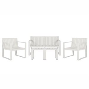 Ensemble de mobilier d'extérieur 4 morceaux Pioneer collection Beautiful World par Patio Flare en plastique recyclé beige
