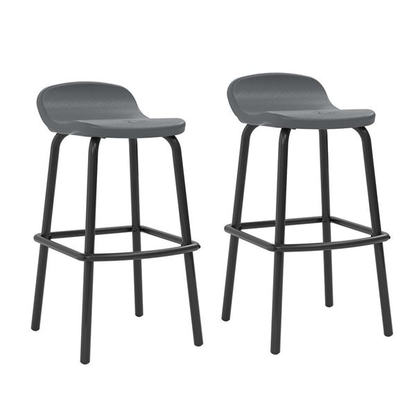 Suncast 2-Pack Cool Grey Outdoor Bar Stools