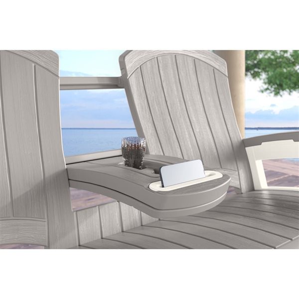 Suncast Grey Adirondack Glider with Console