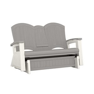 Suncast Grey Adirondack Glider with Console