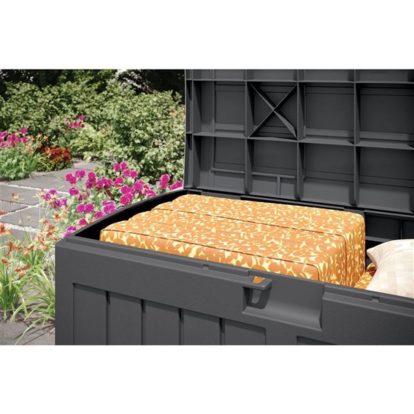 Coffre de rangement pour l'extérieur Suncast résine grise foncé 50 gallons