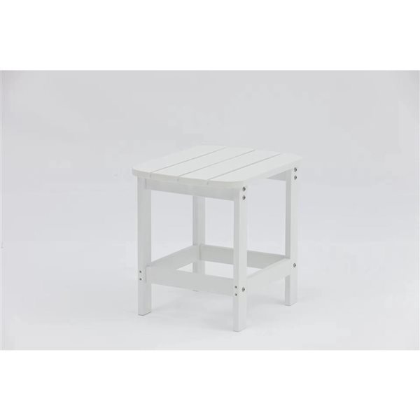 Tanfly 18 x 19 x 15-in White Polycarbonate Side Table