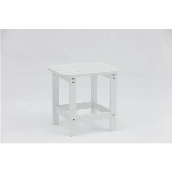 Tanfly 18 x 19 x 15-in White Polycarbonate Side Table