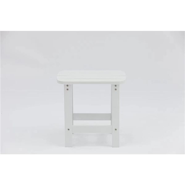 Tanfly 18 x 19 x 15-in White Polycarbonate Side Table