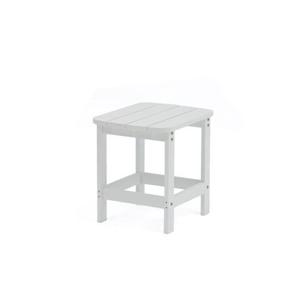 Tanfly 18 x 19 x 15-in White Polycarbonate Side Table