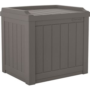 Suncast 22-Gallon Grey Resin Small Deck Box with Storage Seat