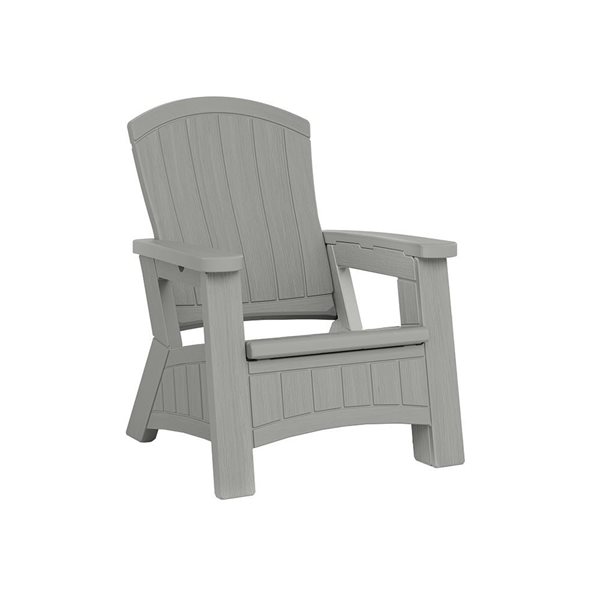 Chaise Adirondack Suncast grise avec rangement