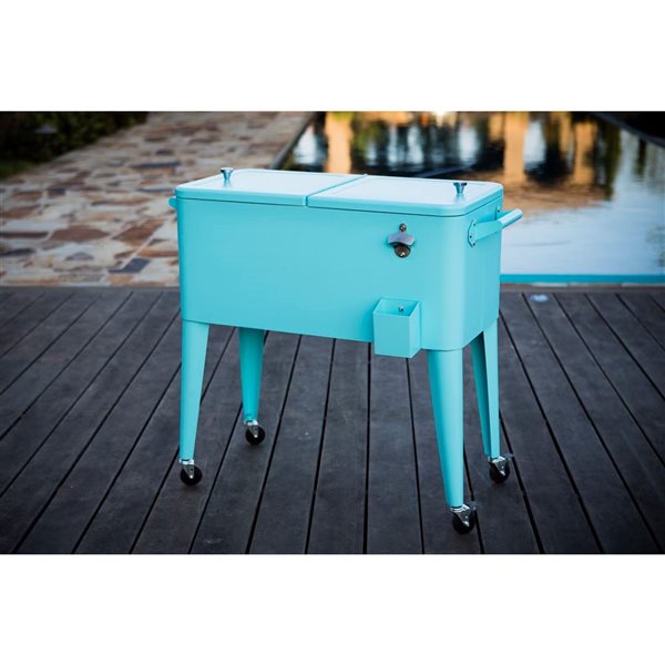 Permasteel 80-Quart Turquoise Patio Cooler