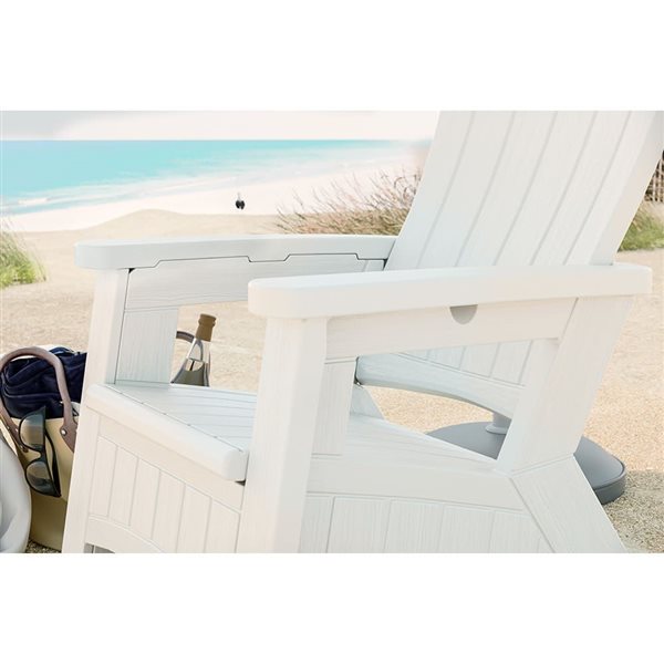 Suncast White Adirondack Chair with Storage