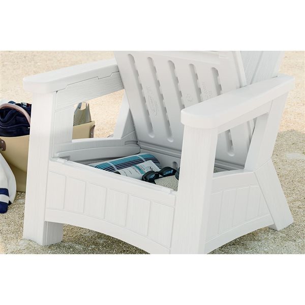 Suncast White Adirondack Chair with Storage