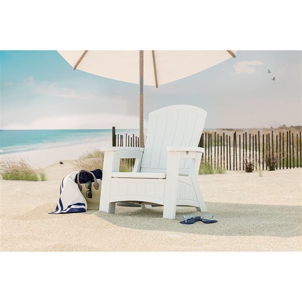 Suncast White Adirondack Chair with Storage