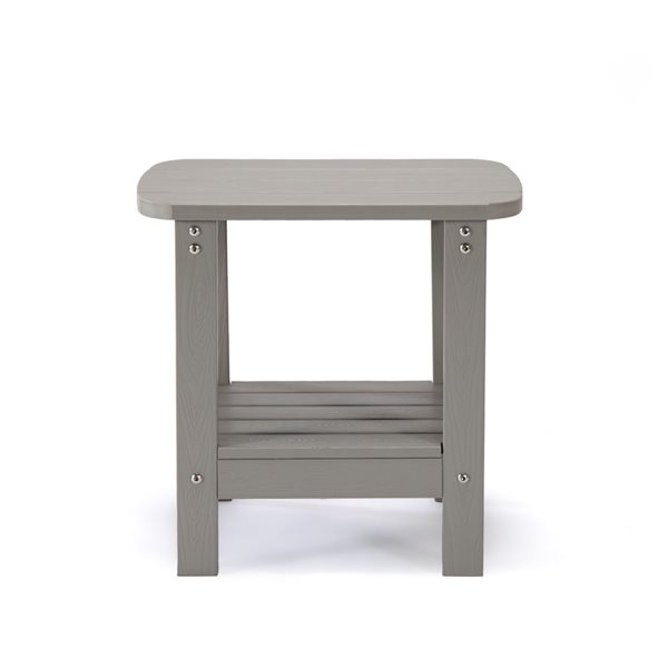 Tanfly 18 x 19 x 15-in Light Grey Polycarbonate Side Table with Shelf