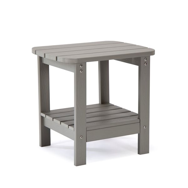 Tanfly 18 x 19 x 15-in Light Grey Polycarbonate Side Table with Shelf