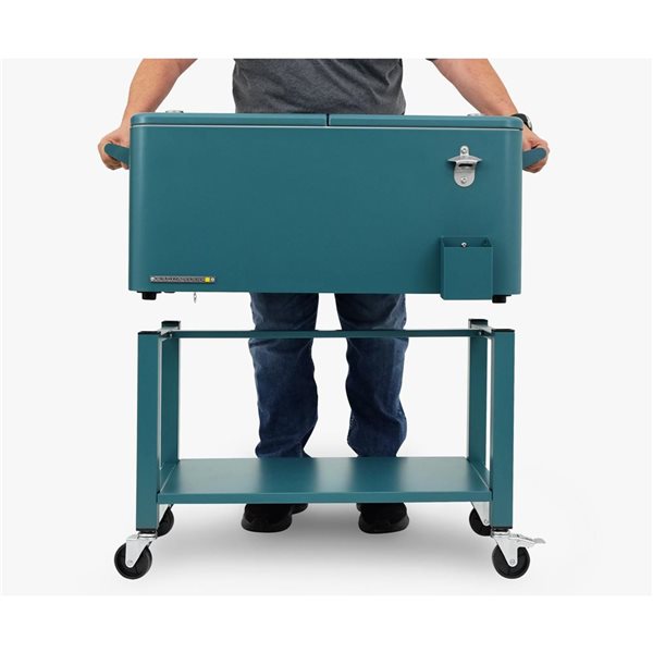 Permasteel 80-Quart Teal Patio Cooler with Removeable Basin