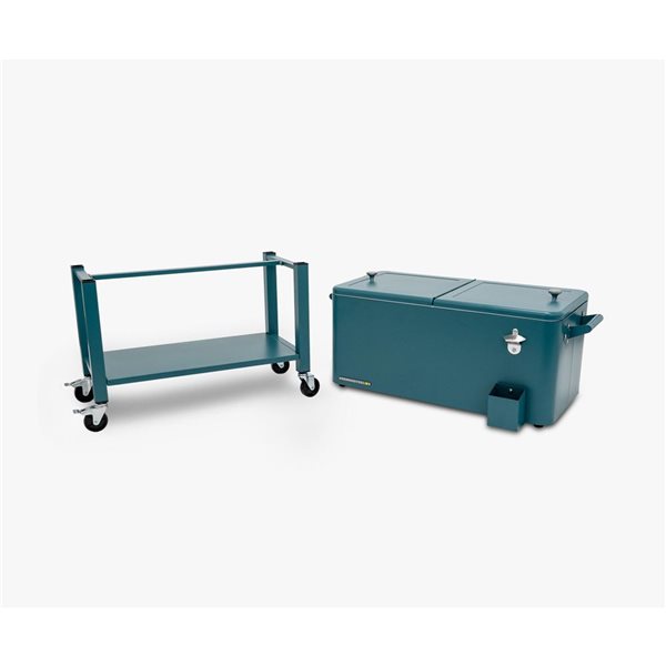 Permasteel 80-Quart Teal Patio Cooler with Removeable Basin