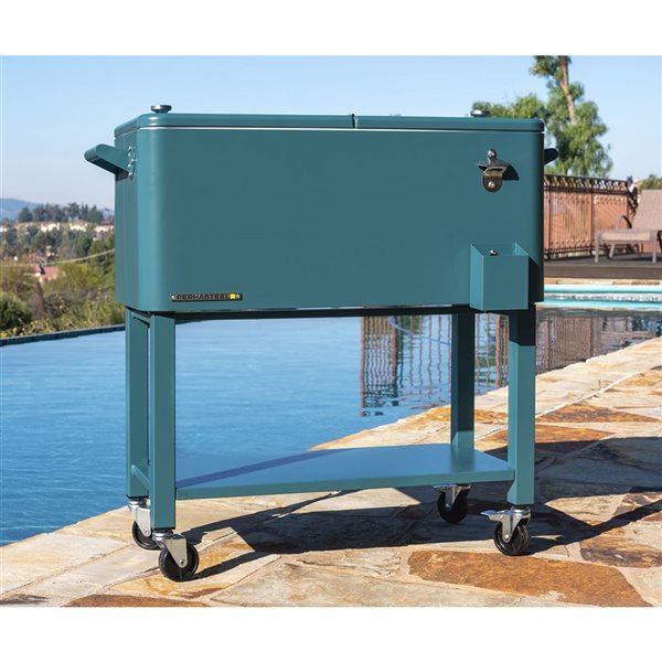 Permasteel 80-Quart Teal Patio Cooler with Removeable Basin