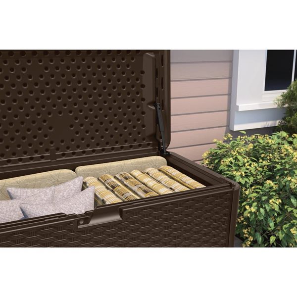 Suncast 134-Gallon Extra Large Brown Resin Deck Box