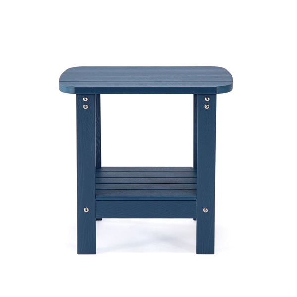 Tanfly 18 x 19 x 15-in Navy Blue Polycarbonate Side Table with Shelf