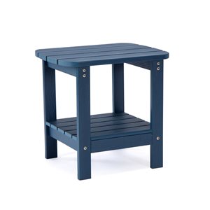 Table d'appoint Tanfly avec tablette polycarbonate bleu marine 18 x 19 x 15 po