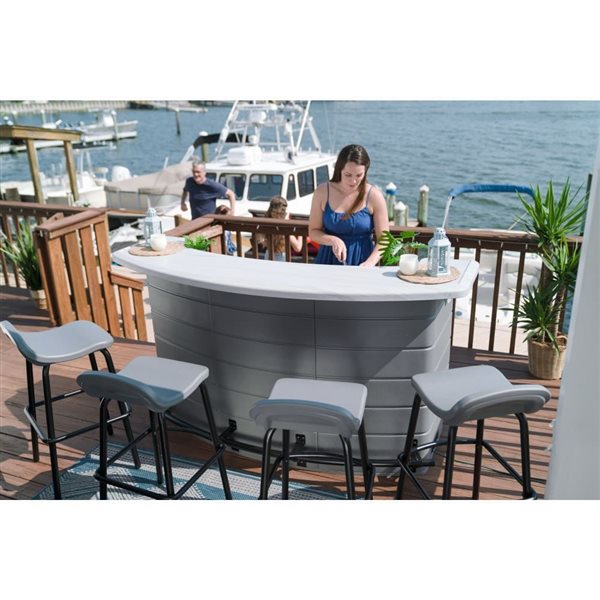 Suncast Backyard Oasis Cool Grey Entertaining Bar