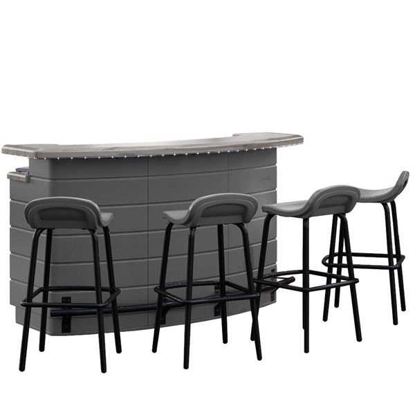 Suncast Backyard Oasis Cool Grey Entertaining Bar