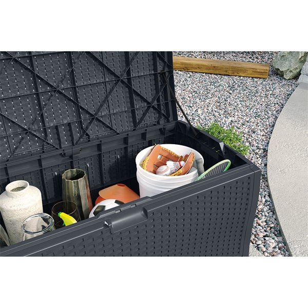 Coffre de rangement pour l'extérieur Suncast résine noire 73 gallons