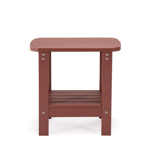 Table d'appoint Tanfly avec tablette polycarbonate rouge 18 x 19 x 15 po