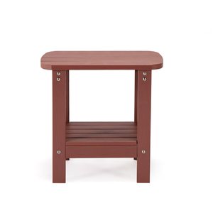 Table d'appoint Tanfly avec tablette polycarbonate rouge 18 x 19 x 15 po