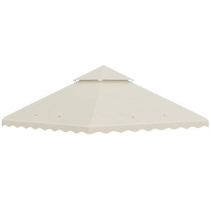 Outsunny 10 x 10-ft Cream Gazebo Replacement 2-Tier Canopy Cover