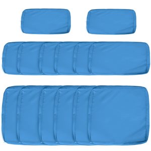 Jeu de 14 coussins protecteurs Outsunny en polyester bleu clair pour canapé d'extérieur