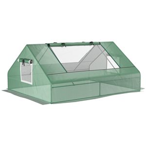 Outsunny Mini Tunnel Greenhouse Plant Shed with 2 Large Windows - 2.6-ft H x 5.9-ft L