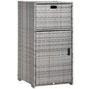 Outsunny 24 L x 24 W x 47-in H Grey PE Wicker Outdoor Storage Cabinet