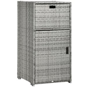 Meuble de rangement extérieur en osier polyéthylène gris Outsunny 24 L. x 24 l. x 47 po