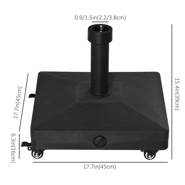 Outsunny Square Wheeled Umbrella Base Stand