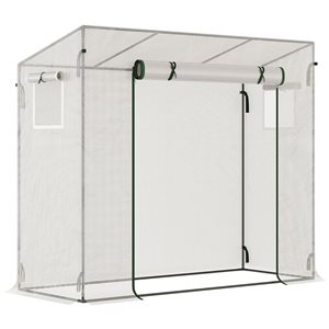 Serre de jardin Outsunny chaude plain-pied en polyéthylène avec structure en acier