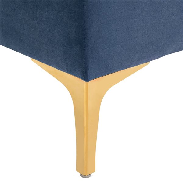 HomCom Ottoman Blue Velvet Fabric Modern Storage Bench