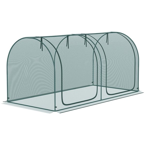 Outsunny 8 x 4-ft Crop Cage Plant Protection Tent with Zippered Doors