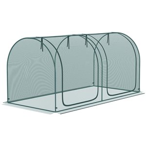 Tente protectrice Outsunny pour la culture de plantes 8 x 4 pi avec portes à fermeture à glissière