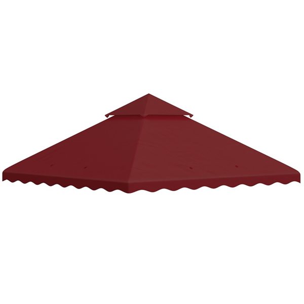 Outsunny 10 x 10-ft Burgundy Gazebo Replacement 2-Tier Canopy Cover