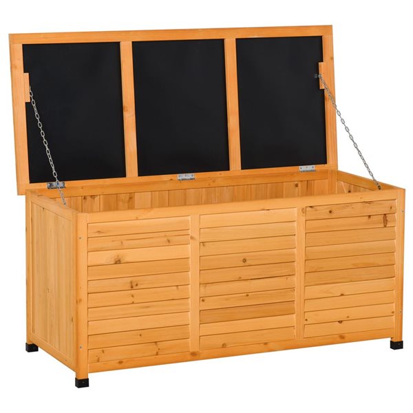 Coffre De Rangement Extérieur Outsunny 311L Avec Roulettes - Acier Galvanisé, Couvercle à Gaz, Verrouillable, Gris