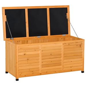 Coffre de rangement Outsunny 50 x 22 x 23,6 po rectangulaire en cèdre pour l'extérieur