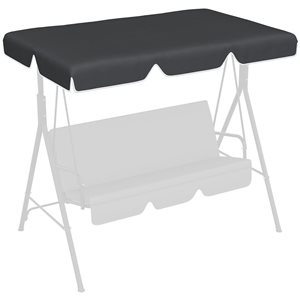 Outsunny 75.6 W x 56.7-in D Black 2-Seat Swing Canopy Replacement