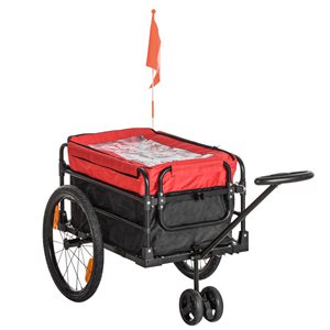 Aosom 25.25 W x 51.25 D x 40.5-in H Red/Black Steel Multi-Use Transport Cart