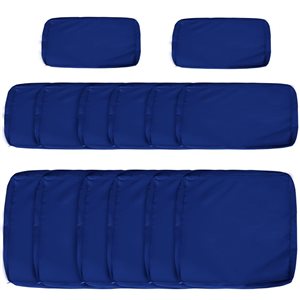 Jeu de 14 coussins protecteurs Outsunny en polyester bleu pour canapé d'extérieur