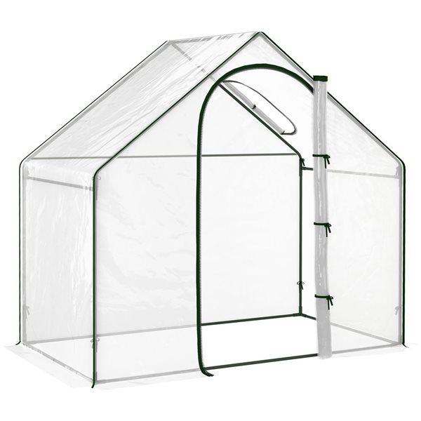 Outsunny Polyethylene/Iron Portable Garden Mini Greenhouse - 5.5-ft H x 5.9-ft L