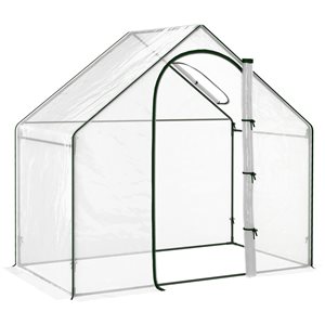 Outsunny Polyethylene/Iron Portable Garden Mini Greenhouse - 5.5-ft H x 5.9-ft L